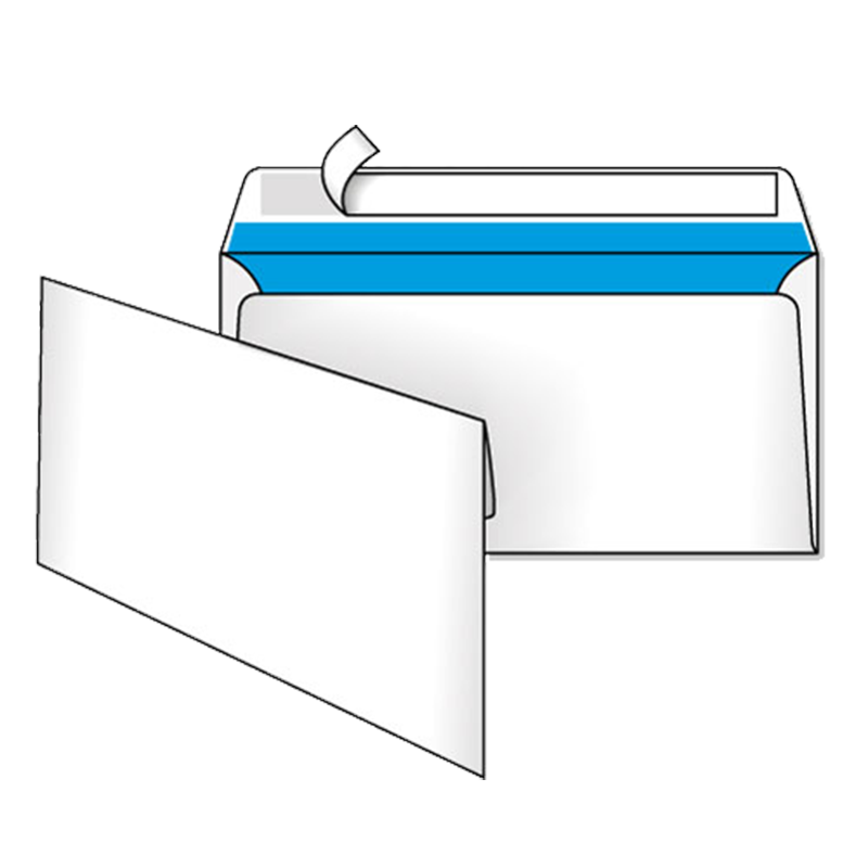 Конверт поштовий DL (110x220 мм), СКЛ, білий офсет 80 г/м², 1 шт.
